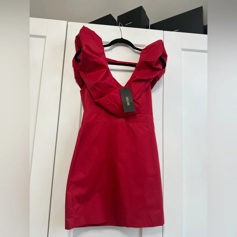 Do+Be Red Shoulder Ruffle Dress - Picture 3 of 7